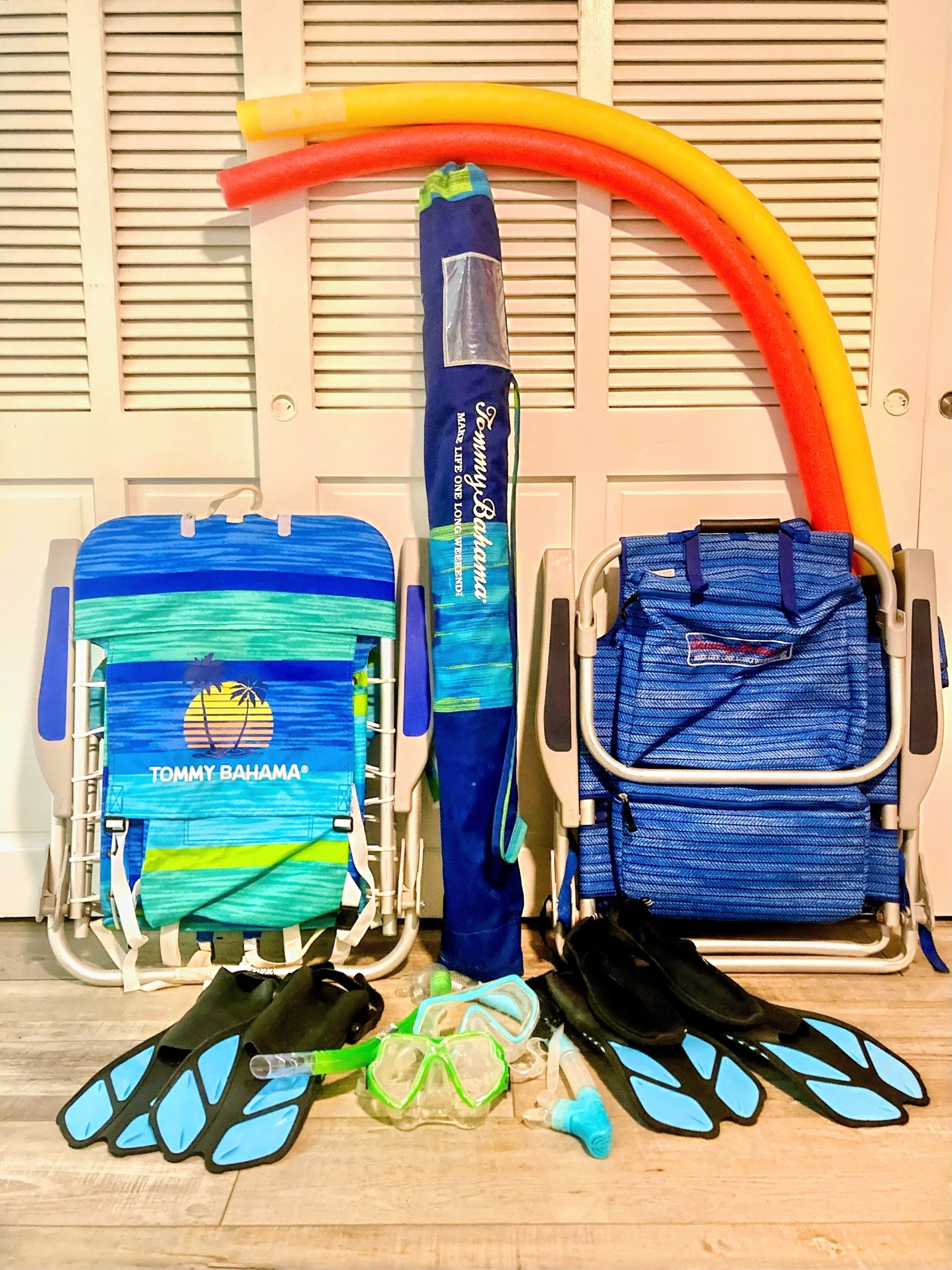 Beach chairs, snorkeling gear, floats and beach supplies for guests